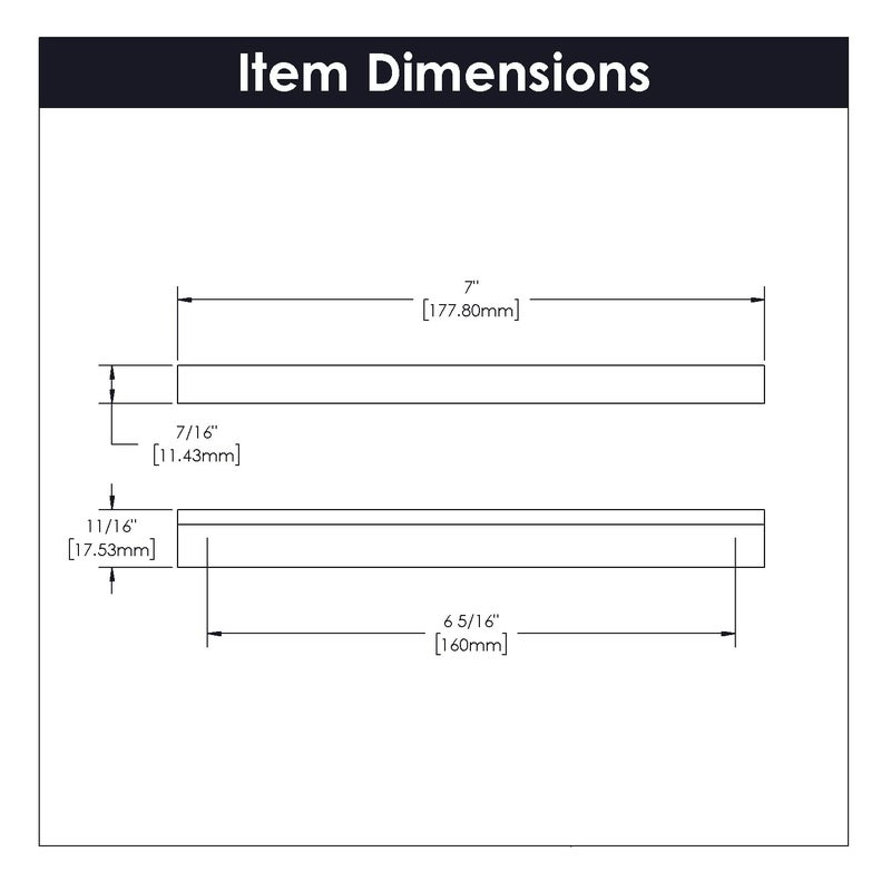 Hickory Hardware 1 Pack Solid Core Kitchen Cabinet Pulls, Luxury Cabinet Handles, Hardware for Doors & Dresser Drawers, 6-5/16 Inch (160mm) Hole Center, Flat Onyx, Streamline Collection - Image 5